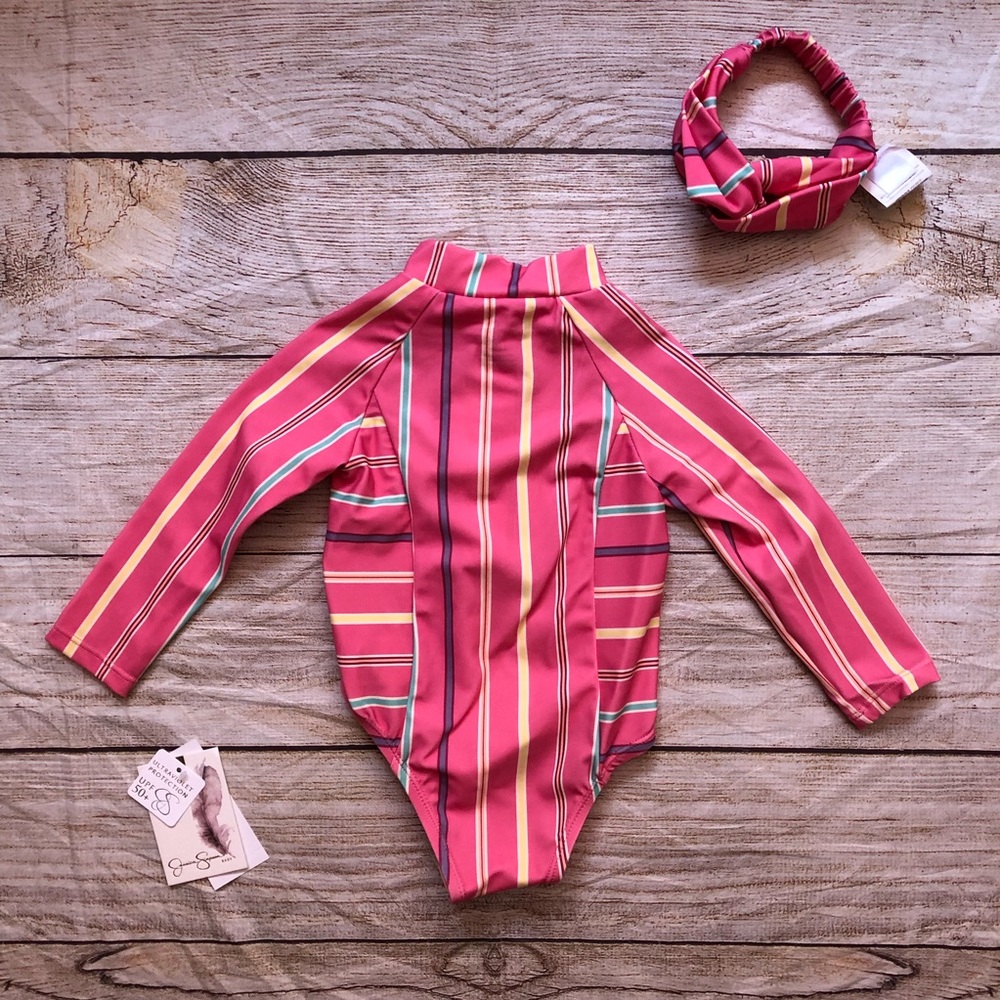 Jessica Simpson Rashguard & Headband Set - NEW - Picture 2 of 8